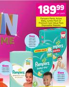 Pampers Pants, Active Baby Jumbo Pack Or Premium Care Value Pack Disposable Nappies-Per Pack