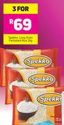 Spekko Long Grain Parboiled Rice-3 x 2Kg