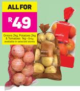 Onion 2Kg, Potatoes 2Kg & Tomatoes 1Kg-For All