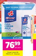 Clover Long Life Milk Assorted-6 x 1 Ltr Per Pack