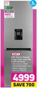 Defy 455Ltr Bottom Freezer Fridge Water Disp Met C455 DAC645