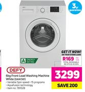 Defy 6Kg Front Load Washing Machine (White) DAW381
