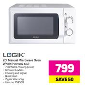 Logik 20Ltr Manual Microwave Oven White P70H20L-SEJ