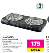 Logik Double Hotplate Black RSH-080449
