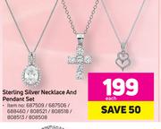 Sterling Silver Necklace & Pendant Set-Each