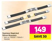 Stainless Steel And Silicon Bracelets-Each