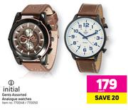 Initial Gents Assorted Analogue Watches-Each