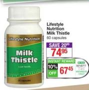 Lifestyle Nutrition Milk Thistle-60 Capsules