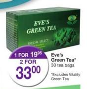 Eve's Green Tea 30 Teabags-For 2