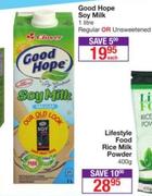 Good Hope Soy Milk Regular Or Unsweetened-1Ltr Each