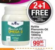 Revite Phenomin Oil Omega 3 1000mg-90 Softgels