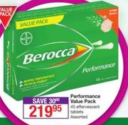 Berocca Performance Value Pack 45 Effervescent Tablets