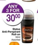 Status Anti-Perspirant Roll On-3x50ml