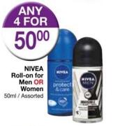 Nivea Roll On For Men Or Women-4x50ml