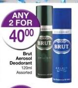 Brut Aerosol Deodorant-2x120ml