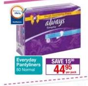 Always Everyday Pantyliners 80 Normal-Per Pack