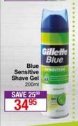 Gillette Blue Sensitive Shave Gel-200ml
