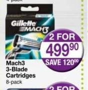 Gillette Mach 3 3 Blade cartridges 8 pack-For 2
