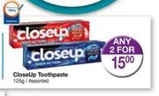 Close Up Toothpaste Assorted-2 x 125g