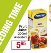 Purity Fruit Juice Assorted-200ml