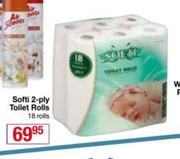 Softi 2 Ply Toilet Rolls-18 Rolls
