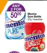 Mentos Gum Bottle Assorted-2 x 57g