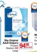 Tena Slip Original Adult Diapers 10 Pack Medium Or Large-Per Pack