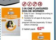 Bayopet 3 In One Flavoured Dog De-Wormer 2 Tablet Pack