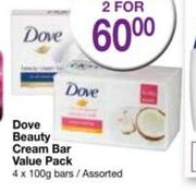 Dove Beauty Cream Bar Value Pack 4x100g-For 2