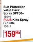 Tecni Block Sun Protection Value Pack Spray SPF50+ 150ml Plus Kids Spray SPF50+ 150ml-For Both