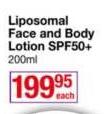 Liposomal Face And Body Lotion SPF50+-200ml