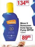Tropitone Move It Sunscreen Invisi Spray Pump SPF30-125ml