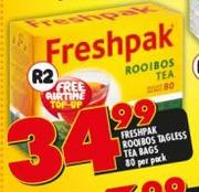 Freshpak Rooibos Tagless Tea Bags-80 Per Pack