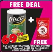 Frisco Granules/Original Instant Coffee 750g And Free Ellis Brown Coffee Creamer 125g