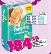 Pampers Active Baby Dry Disposable Nappies Maxi+-Per Nappy