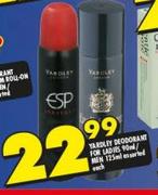 Yardley Deodorant For Ladies-90ml/Men-125ml Assorted-Each  