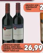 Robertson Winery Natural Sweet Red.Cabernet Sauvignon/Merlot-750ml Each