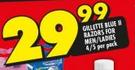 Gillette Blue II Razors For Men/Ladies-4/5 Per Pack
