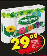 Twinsaver 500 Sheets 1 Ply Toilet Rolls-8 Per Pack