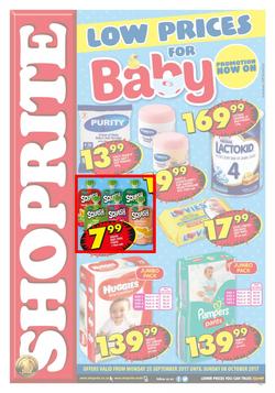 Shoprite KZN : Low Prices For Baby (25 Sep - 08 Oct 2017), page 1