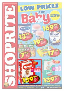 Shoprite KZN : Low Prices For Baby (25 Sep - 08 Oct 2017), page 1