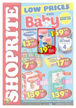 Shoprite KZN : Low Prices For Baby (25 Sep - 08 Oct 2017), page 1