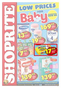 Shoprite KZN : Low Prices For Baby (25 Sep - 08 Oct 2017), page 1
