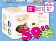 Huggies New Baby Disposable Nappies-24/36 Per Pack