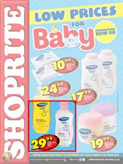 Shoprite : Low Prices For Baby (22 Sep - 08 Oct 2017), page 1
