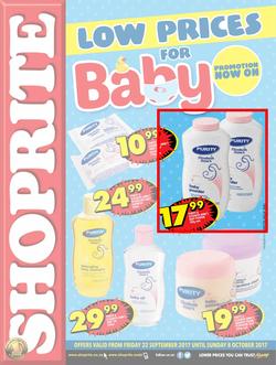 Shoprite : Low Prices For Baby (22 Sep - 08 Oct 2017), page 1