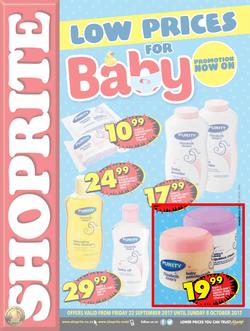 Shoprite : Low Prices For Baby (22 Sep - 08 Oct 2017), page 1