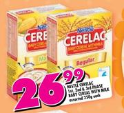 Nestle Cerelac 1st, 2nd &3rd Phase Baby Cereal With Milk Assorted-250g Each