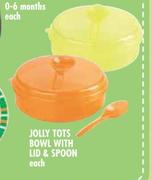 Jolly Tots Bowl With Lid & Spoon-Each