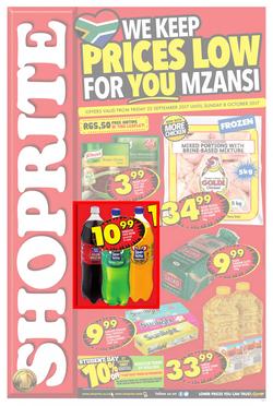 Shoprite : Prices Low (22 Sep - 08 Oct 2017), page 1